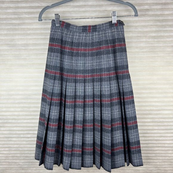Vintage Pendleton Academia Preppy Plaid Wool Pleated Skirt Country Quiet Luxury - Picture 1 of 14